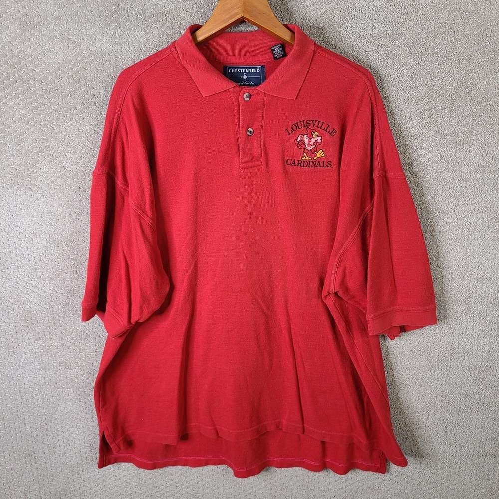 Louisville Cardinals Shirt  Men XL Red Polo Chesterfield Worldwide NCAA Football